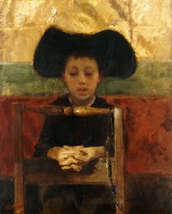 Alttaripoika rukoilee, n. 1865-1875 tekijältä Antonio Mancini