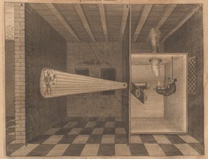 Taikalyhty, joka näyttää kuoleman Ars Magna Lucisista, 1671.