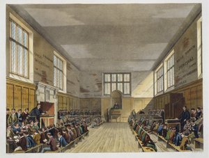 Harrow School Room "History of Harrow Schoolista", joka on osa "History of the Colleges", kaivertanut Daniel Havell (1785-1826) pub. kirjoittanut R. Ackermann, 1816 (akvatinta)