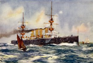 HMS Powerful Steaming up Channel hänen palattuaan Etelä-Afrikasta