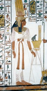 Nefertari, yksityiskohta freskoista Nefertarin haudan toisessa kammiossa, Queensin laakso, Luxor, Thebes (Unescon maailmanperintöluettelo)
