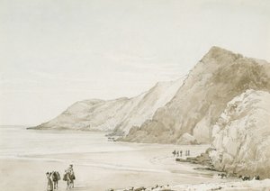 Caswell Bay (vesiväri ja lyijykynä paperille) tekijältä George Orleans Delamotte