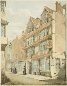 South Side, Wine Street (lyijykynä ja akvarelli paperille) tekijältä George Orleans Delamotte