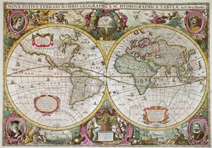 Uusi maa- ja vesikartta koko maapallosta, 1630.