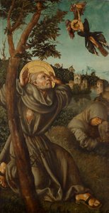 hl:n leimautuminen. Franziskus tekijältä Lucas Cranach d. Ä.