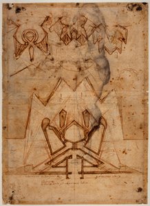 Porta al Praton linnoitukset, hahmon luonnos. tekijältä Michelangelo Buonarroti