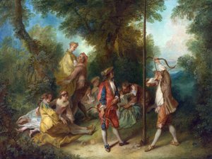 Lancret, Nicolas (1690-1743) Ihmisen neljä aikakautta: Kypsyys Öljy kankaalle rokokoo n. 1735 Ranskan kansallisgalleria, Lontoo 34,3x45,2 maalaus