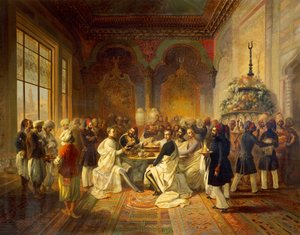Lounas Smyrnassa: Halim Pasha, kuvitus Maximilian Habsburgilaisen ja hänen veljensä Charles Louisin matkasta Välimerellä, Peter Johann Nepomuk Geiger