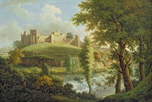 Ludlowin linna ja Dinham Weir, lounaasta, n. 1765-69 (öljy kankaalle)