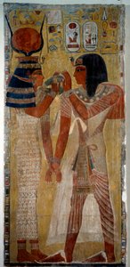Muinaisen Egyptin taide: Kuningas Sethi I ja jumalatar Hathor, tulevat Sethi I:n haudasta (kuninkaiden laakso)