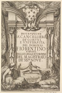 Kanslerin ohjeiden etukappale Instruzione a Cancellieri: Medici coat ..., 1635. tekijältä Stefano della Bella