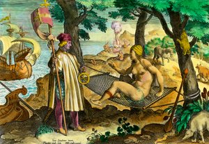 Amerikan historia: italialaisen navigaattorin Amerigo Vespuccin ensimmäinen kontakti Amerikan intiaanien kanssa