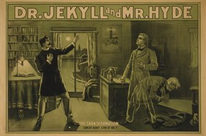 Dr. Jekyll ja herra Hyde, n. 1890 (värilitografia)