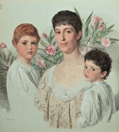 Muotokuva äidistä ja hänen kahdesta lapsestaan tekijältä Anthony Frederick Augustus Sandys
