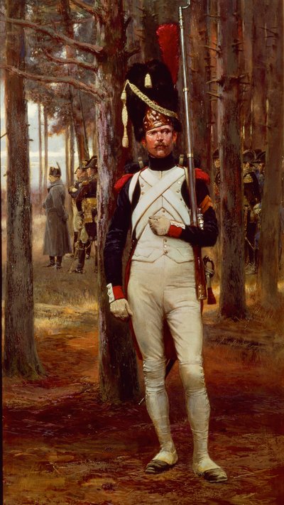 Keisarillisen kaartin jalkakranadieri, Edouard Detaille tekijältä Jean Baptiste Edouard Detaille