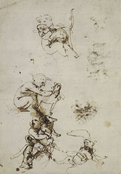 Leonardo da Vinci, esine 1857,0110.1 - etusivu (British Museum). tekijältä Leonardo da Vinci