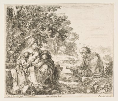 Lepää lennolla Egyptiin, n. 1649. tekijältä Stefano della Bella