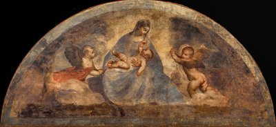 Madonna ja lapsi kahden enkelin kanssa, n. 1519. tekijältä Titian