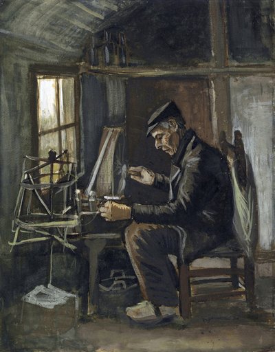 Man Winding Lanka, Gogh, Vincent, van (1853-1890). Akvarelli paperille, koko: 44,8x35,4 tekijältä Vincent van Gogh